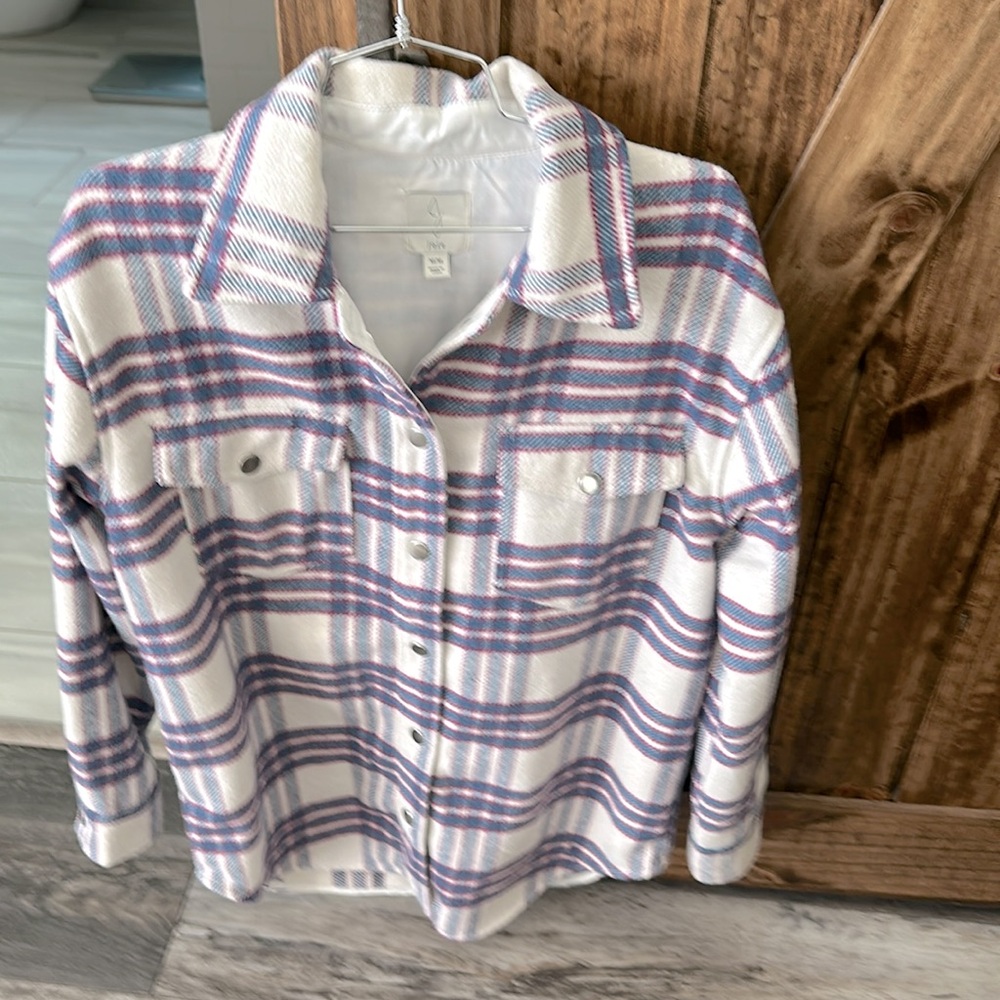Joie pink and blue plaid shacket! NWOTS size Medium.